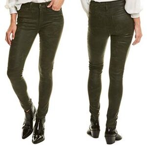 Joes Jeans Dark Green The Icon Mid Rise Skinny Ankle Jeans Raw Hem Womens Sz 27